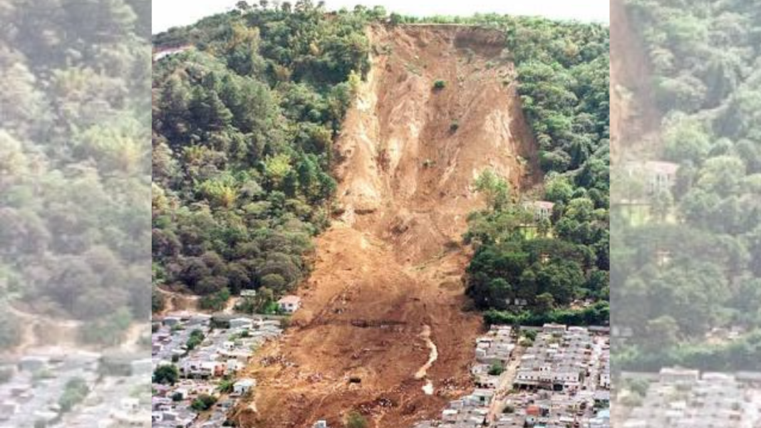 ভূমিধ্বসের একটি ছবি।
