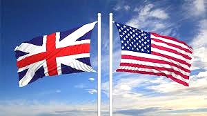 মার্কিন যুক্তরাষ্ট্র এবং যুক্তরাজ্যের পতাকা।