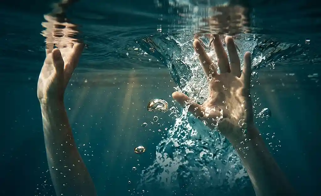 Death by drowning at water
