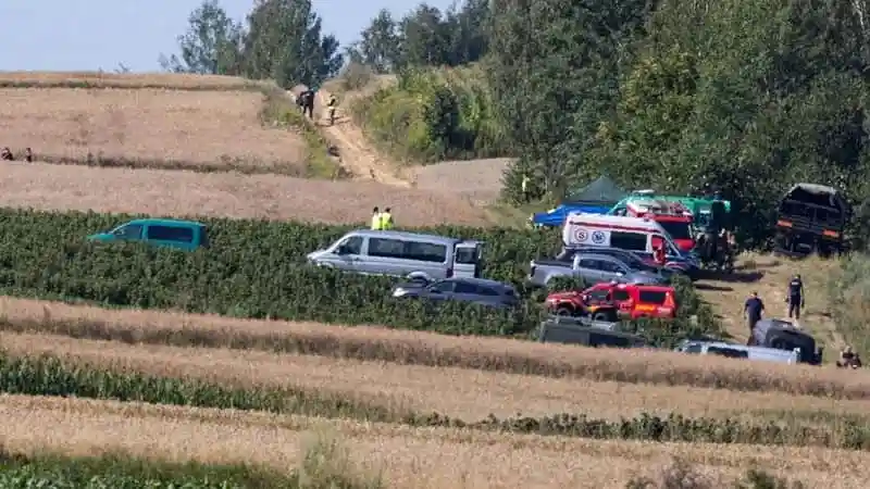 Russian missile crater in eastern Poland after overnight attack
