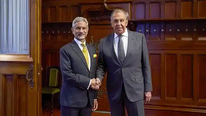 Indian External Affairs Minister S. Jaishankar during a meeting with Russian Foreign Minister Sergey Lavrov in Moscow on August 25, 2026.