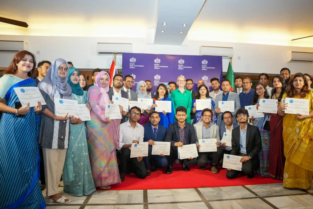 Chevening and Commonwealth Scholars at the reception hosted by British High Commissioner Sarah Cooke