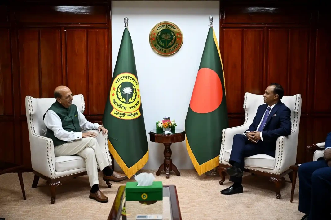 Dinesh Trivedi paid a courtesy call on Deputy Speaker Barrister Kaiser Kamal